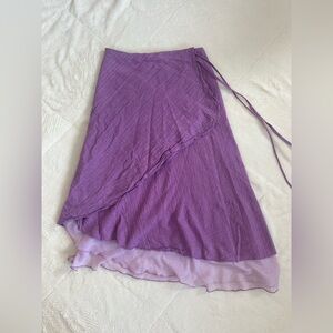 Women’s Fun Purple Flowy Tie Skirt Size Small